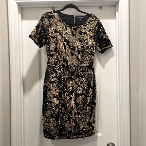 Sequins are a girls best friend! Gorgeous INC black and gold sequin dress